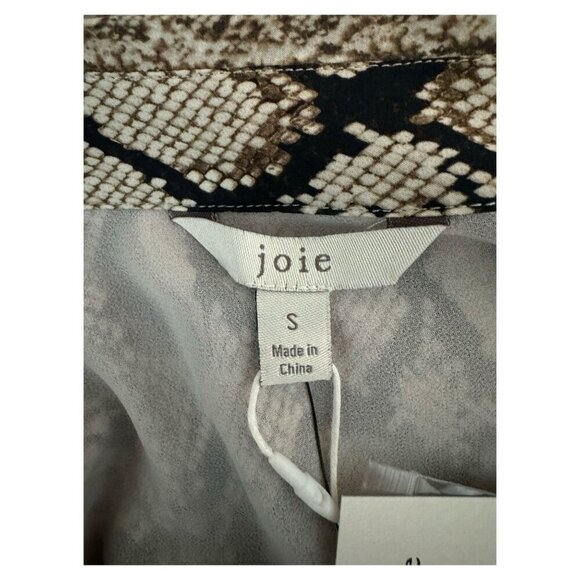 JOIE NWT $328 Talma Snakeskin Print Shirtdress Long Sleeves Women's Size Sm - Picture 4 of 11